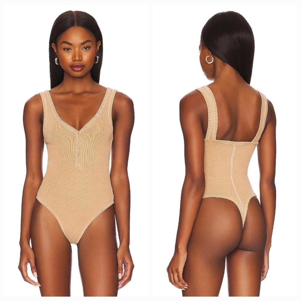 Tularosa Green Hillary Bodysuit in Beige XS